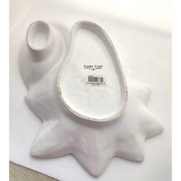 CHIP & DIP/SAUCE-COOKS CLUB-Sunflower-Mosaic-Large-Green-Orange-2 Sections - Picture 6 of 10